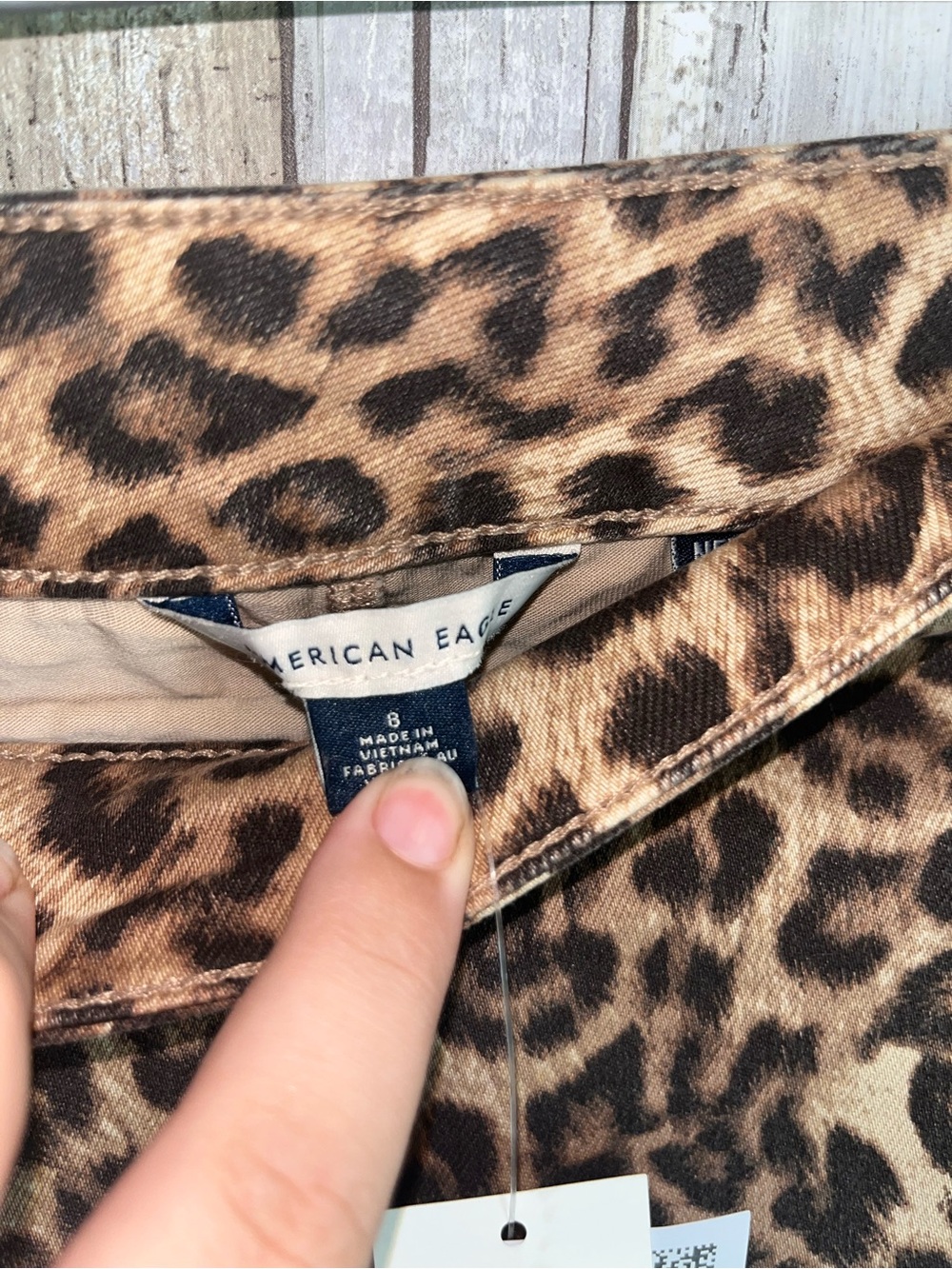 NWT American Eagle Leopard Print Skort Size 8 Mini Stretch Animal Print - Picture 7 of 7